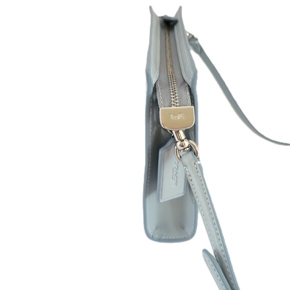 Coach CBL93 Slim Crossbody Sketch Signature Canvas Ice Blue Handbag - Picture 3 of 8